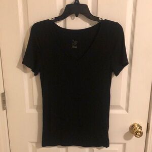a new day Black Short Sleeve V-Neck Tee